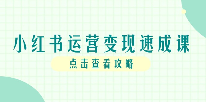 小红书运营变现速成课，账号搭建到暴力起号，个人IP全流程指南-汇课新知资源网