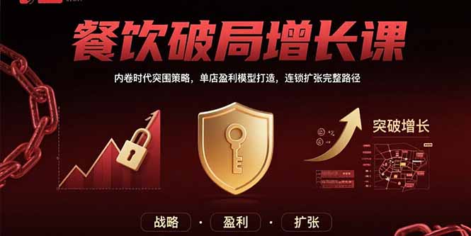 餐饮破局增长课：内卷时代突围策略，单店盈利模型打造，连锁扩张完整路径-汇课新知资源网