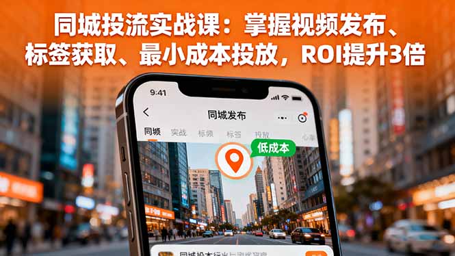 同城投流实战课:掌握视频发布、标签获取、最小成本投放,ROI提升3倍-汇课新知资源网