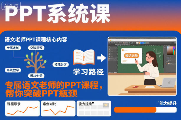 PPT系统课，专属语文老师的PPT课程，帮你突破PPT瓶颈-汇课新知资源网