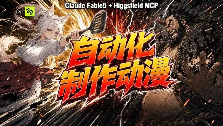 AI自动化动漫制作!Claude Fable 5接入Higgsfield MCP,直接生成完整创意内容