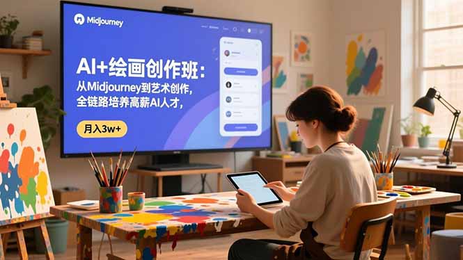 AI+绘画创作班:从Midjourney到艺术创作,全链路培养高薪AI人才,月入3w+-汇课新知资源网