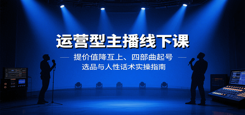 运营型主播线下课：提价值降互上、四部曲起号、选品与人性话术实操指南-汇课新知资源网