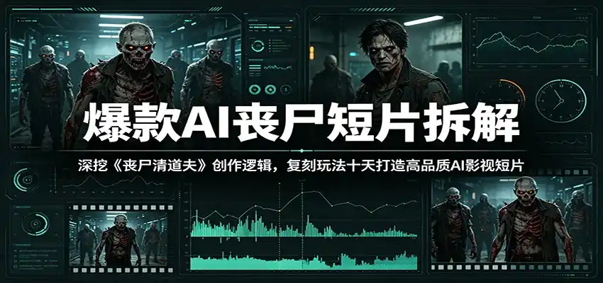 爆款AI丧尸短片拆解:深挖《丧尸清道夫》创作逻辑,复刻玩法快速打造高品质AI影视短片-汇课新知资源网