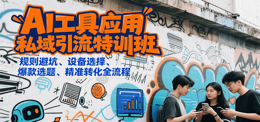 AI工具应用私域引流特训班，规则避坑、设备选择、爆款选题、精准转化全流程-汇课新知资源网
