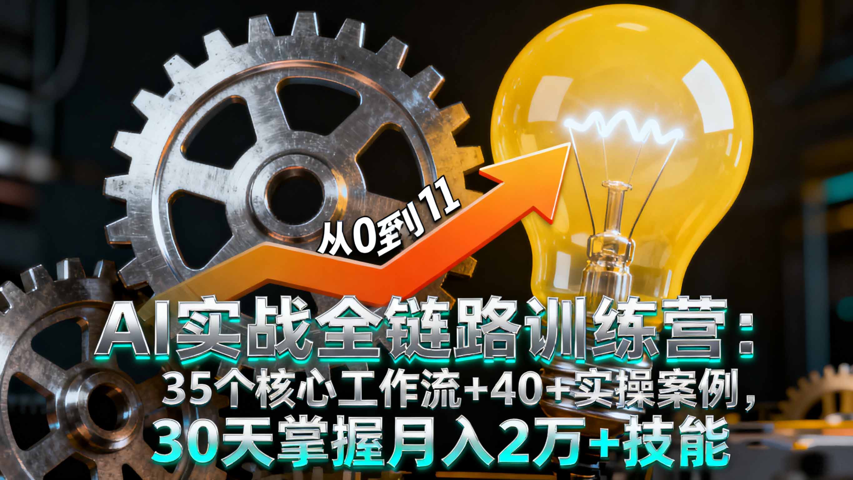 AI实战全链路训练营:35个核心工作流+40+实操案例,30天掌握月入2万+技能-汇课新知资源网