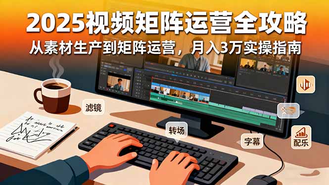 2025短视频矩阵运营全攻略:从素材生产到矩阵运营,月入3万实操指南-汇课新知资源网