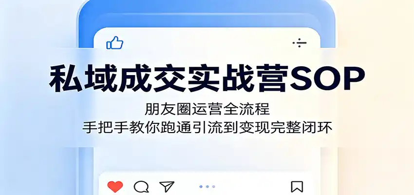 私域成交实战营SOP：朋友圈运营全流程，手把手教你跑通引流到变现完整闭环-汇课新知资源网