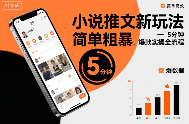 小说推文新玩法,简单粗爆,5分种一个爆款实操全流程-汇课新知资源网