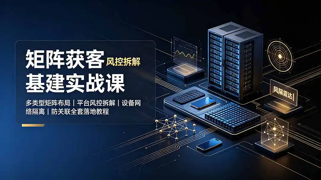 矩阵获客基建实战课：多类型矩阵布局｜平台风控拆解｜设备网络隔离｜防关联全套落地教程-汇课新知资源网