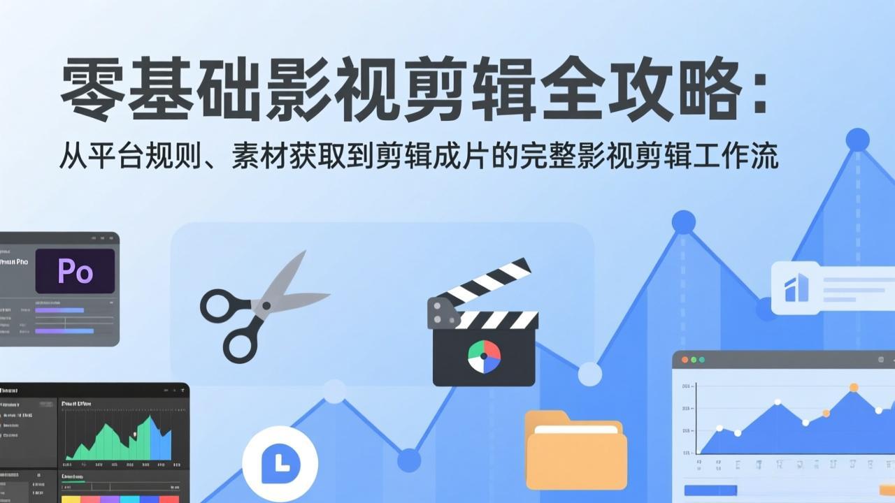 零基础影视剪辑全攻略:从平台规则、素材获取到剪辑成片的完整影视剪辑工作流-汇课新知资源网