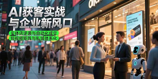 AI获客实战与企业新风口，实体店逆袭与自动化成交 短视频矩阵与私域体系化-汇课新知资源网