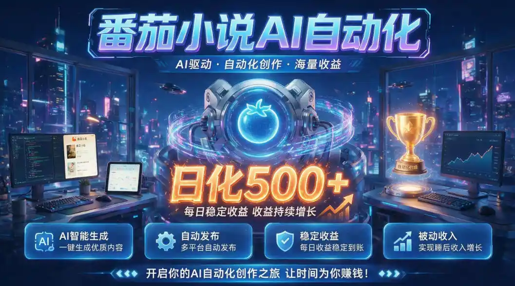 小白可做番茄AI，居家轻创业，每日稳赚500➕，普通人低门槛轻松线上增收【揭秘】-汇课新知资源网