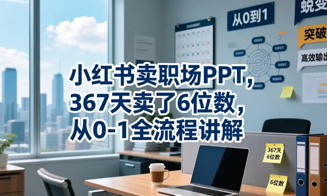 小红书卖职场PPT,367天卖了6位数,从0-1全流程讲解-汇课新知资源网