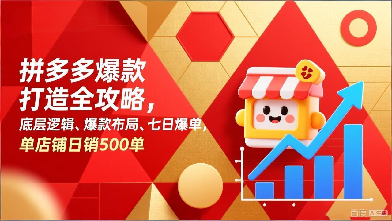 拼多多爆款打造全攻略,底层逻辑、爆款布局、七日爆单,单店铺日销500单-汇课新知资源网