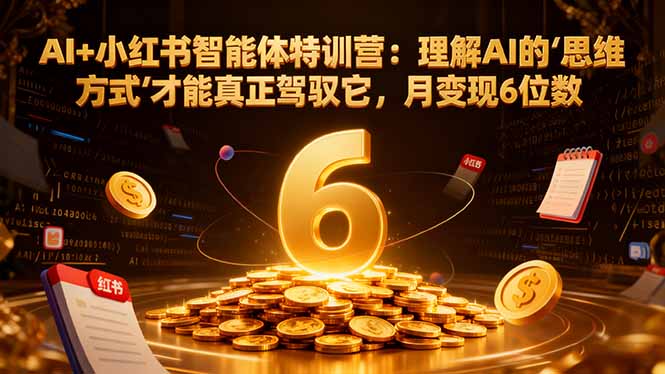 AI+小红书智能体特训营:理解AI的思维方式才能真正驾驭它,月变现6位数-汇课新知资源网