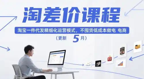 淘差价课程，淘宝一件代发精细化运营模式，不囤货低成本做电商(更新26年8月23日)-汇课新知资源网