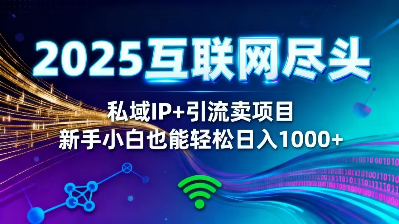 2025网创尽头王炸项目!私域 IP + 精准引流,新手小白在家躺赚日入 1000+-汇课新知资源网