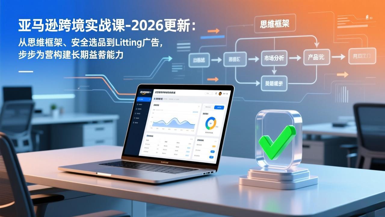 亚马逊跨境实战课-2026更新:从思维框架、安全选品到Listing广告,步步为营构建长期盈利能力-汇课新知资源网