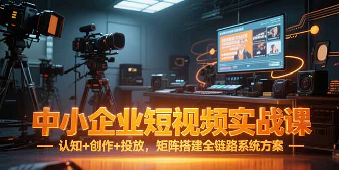 中小企业短视频实战课，认知+创作+投放，矩阵搭建全链路系统方案-汇课新知资源网