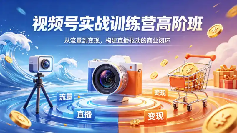 视频号实战训练营高阶班,从流量到变现,构建直播驱动的商业闭环(26年4月)-汇课新知资源网