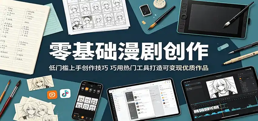 零基础漫剧创作：低门槛上手创作技巧，巧用热门工具打造可变现优质作品-汇课新知资源网