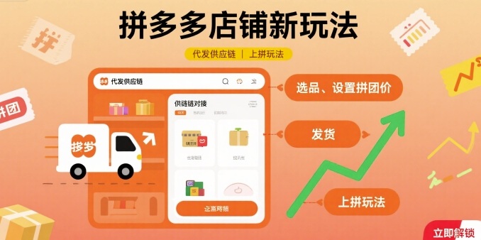 拼多多店铺新玩法，代发供应链上拼玩法-汇课新知资源网