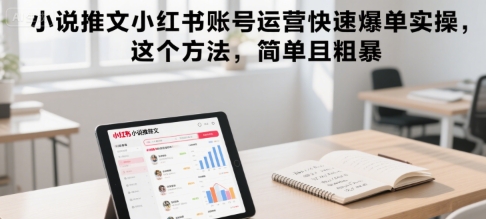 小说推文小红书账号运营快速爆单实操，这个方法，简单且粗暴-汇课新知资源网