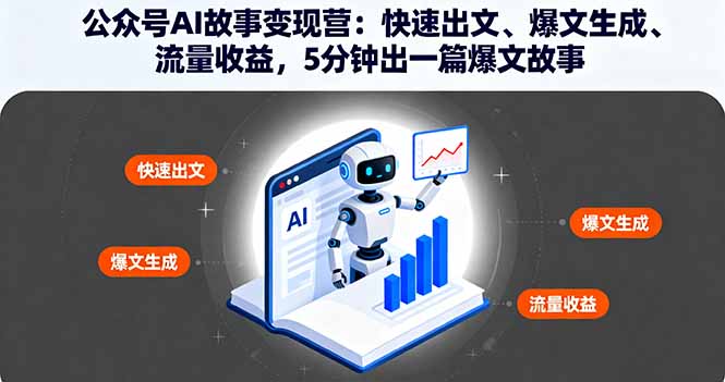 公众号AI故事变现营:快速出文、爆文生成、流量收益,5分钟出一篇爆文故事-汇课新知资源网
