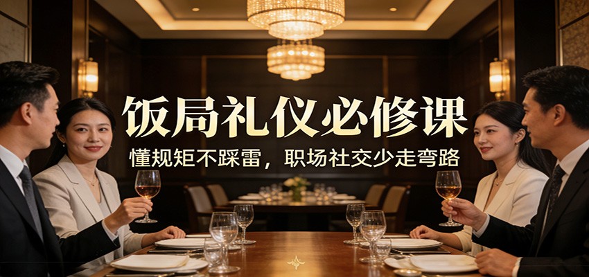 公众号收费文章:《饭局礼仪必修课:懂规矩不踩雷,职场社交少走弯路》-汇课新知资源网