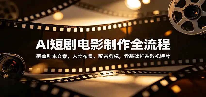 AI短剧电影制作全流程:覆盖剧本文案,人物布景,配音剪辑,零基础打造影视短片-汇课新知资源网