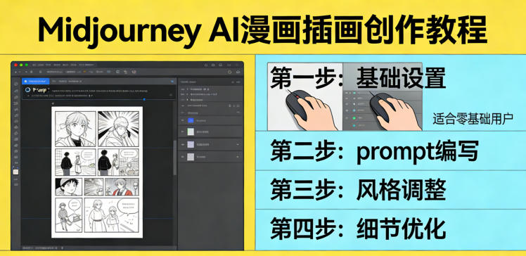 利用Midjourney AI人工智能轻松创作漫画插画教程,零基础创作完整漫画插画-汇课新知资源网