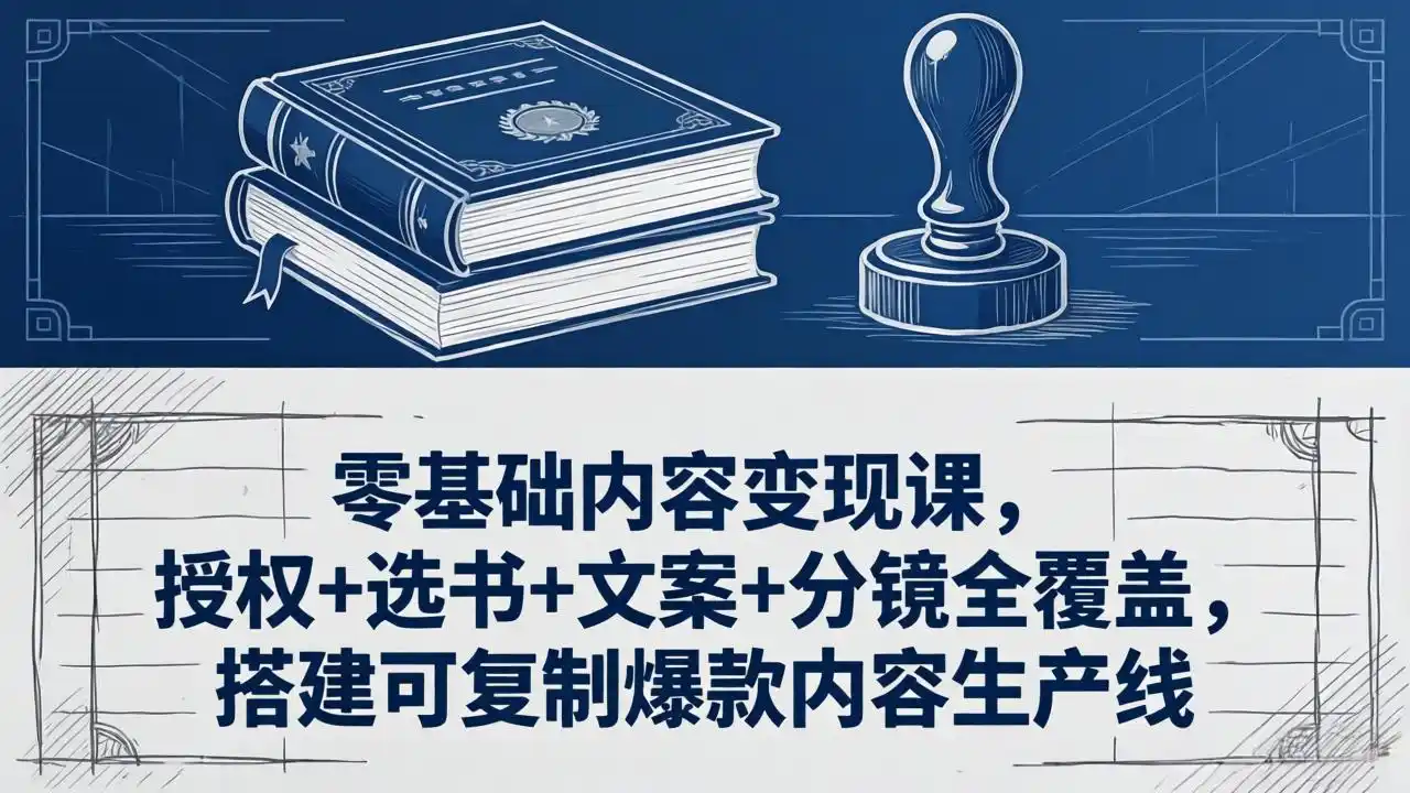 零基础内容变现课,授权+选书+文案+分镜全覆盖,搭建可复制爆款内容生产线-汇课新知资源网
