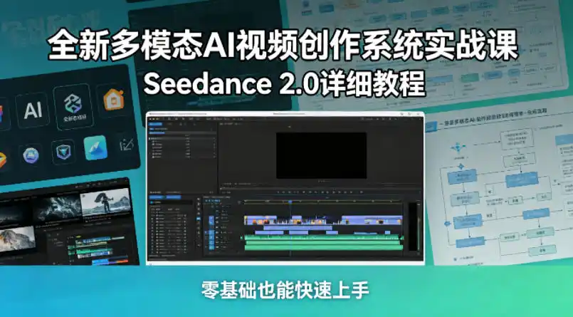 全新多模态AI视频创作系统实战课,Seedance 2.0详细教程,零基础也能快速上手-汇课新知资源网