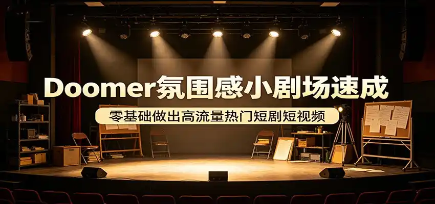 Doomer氛围感小剧场速成，零基础做出高流量热门短剧短视频-汇课新知资源网