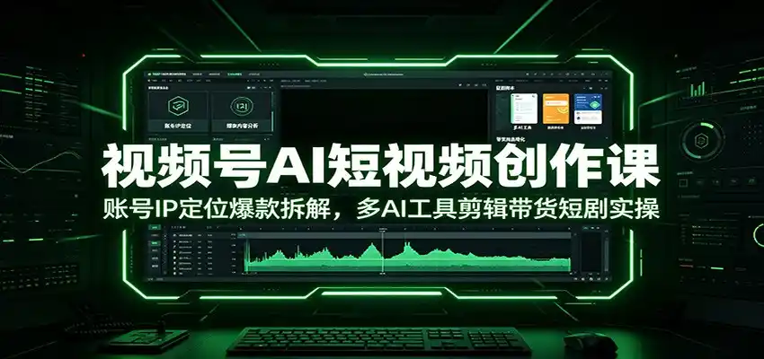 视频号AI短视频创作课:账号IP定位爆款拆解,多AI工具剪辑带货短剧实操-汇课新知资源网