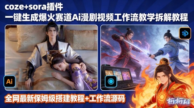 SORA2一键生成AI漫剧视频coze工作流搭建教程,小白轻松入局漫剧圈-汇课新知资源网