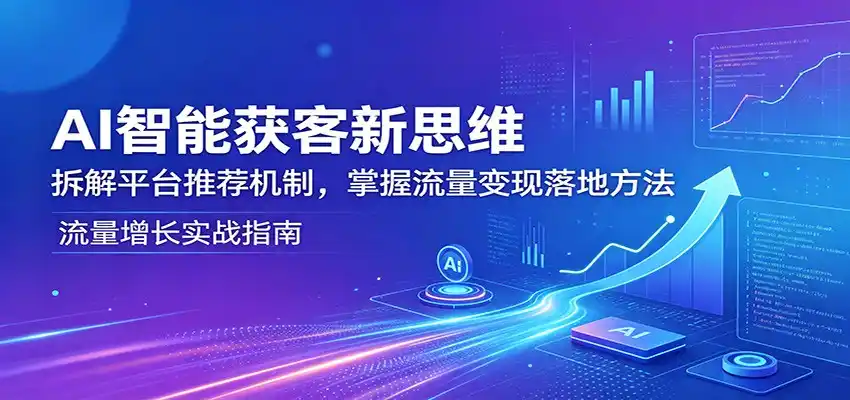 AI智能获客新思维:拆解平台推荐机制,掌握流量变现落地方法-汇课新知资源网