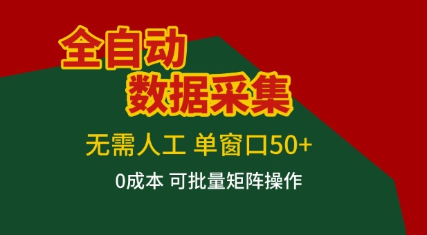 全自动数据采集项目，无需人工，单窗口可达50+收益，操作简单无难度，一个人也能轻松实现矩阵【揭秘】-汇课新知资源网