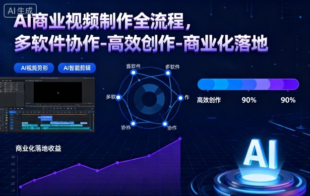 AI商业视频制作全流程2期，多软件协作-高效创作-商业化落地(更新)-汇课新知资源网