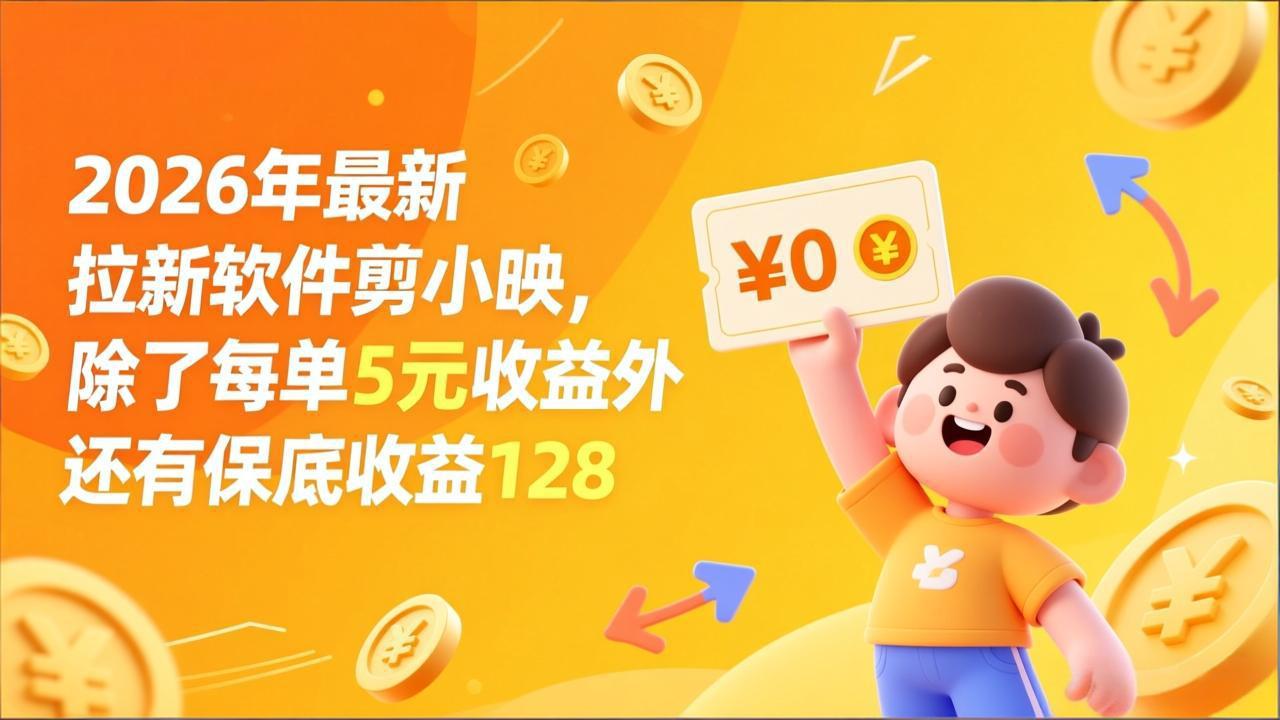 最新拉新软件剪小映，除了每单5元收益外还有保底收益128-汇课新知资源网