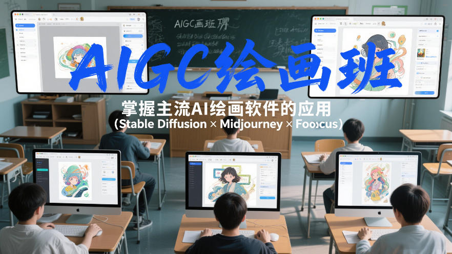 AIGC绘画班,掌握主流Ai绘画软件的应用(Stable Diffusion x Midjourney x Fooocus)-汇课新知资源网