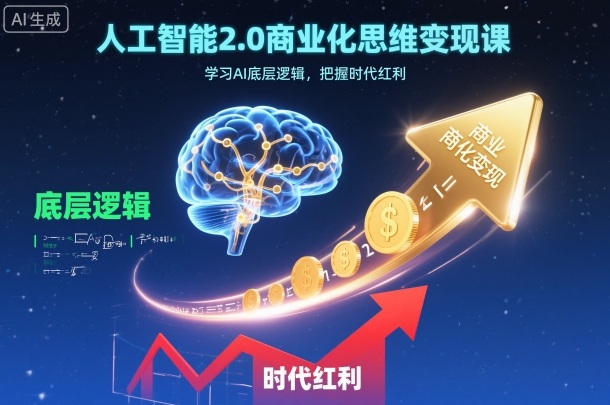 人工智能2.0商业化思维变现课,学习AI底层逻辑,把握时代红利-汇课新知资源网