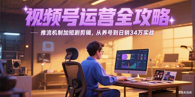 2025视频号运营全攻略，推流机制加短剧剪辑，从养号到日销34万实战-汇课新知资源网