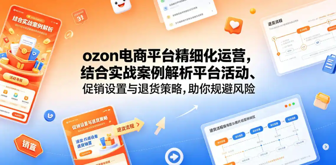 ozon电商平台精细化运营，结合实战案例解析平台活动、促销设置与退货策略，助你规避风险、提升销量-汇课新知资源网