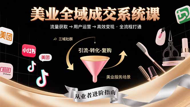美业全域成交系统课程：帮助美业从业者打通从流量获取到高效变现全流程-汇课新知资源网