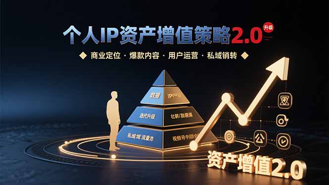 个人IP资产增值策略2.0 拆解商业定位/爆款内容/用户运营/私域销转四大模块-汇课新知资源网