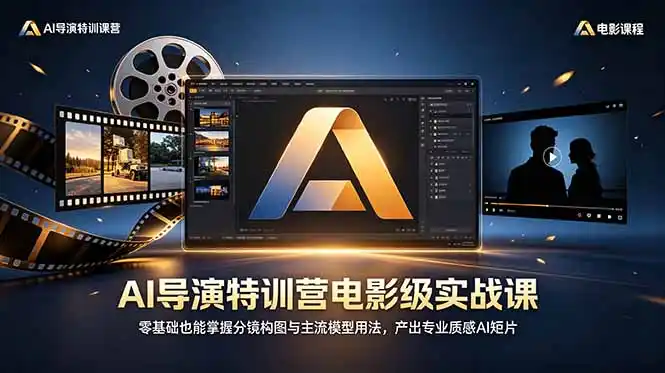 AI导演特训营电影级实战课,零基础也能掌握分镜构图与主流模型用法,产出专业质感AI短片-汇课新知资源网