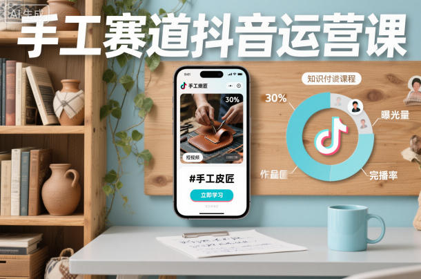手工赛道抖音运营课,手工赛道流量运营-汇课新知资源网