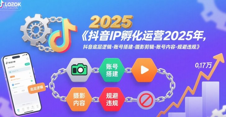 抖音IP孵化运营2025年，抖音底层逻辑-账号搭建-摄影剪辑-账号内容-规避违规-汇课新知资源网